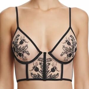 Thistle and Spire Black Embroidered Bra